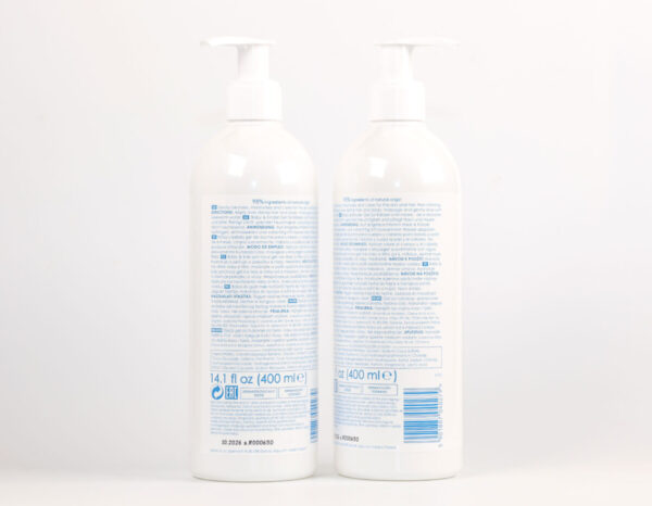 etiquetado ziaja baby gel de ducha y champu corporal y capilar