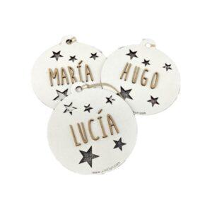 Bola Madera Blanca con RELIEVE Personalizada