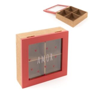 2836574 CAJA MADERA 16x17x5cm AMOR