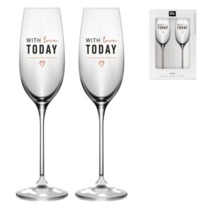 Juego 2 Copas Champán 185ml. WITH LOVE TODAY