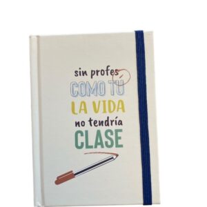 LIBRETA con goma AZUL Tamaño M Sin Profes, como tú...