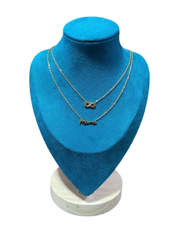 Doble Collar de Acero Mamá Día de la Madre