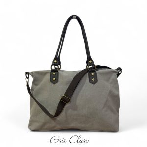 bolso loneta gris claro