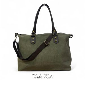 bolso loneta verde kaki