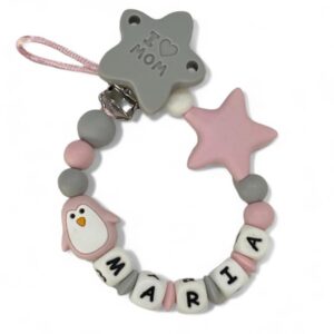 chupetero estrella gris personalizado