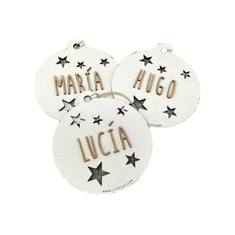 Bola Madera Blanca con RELIEVE Personalizada