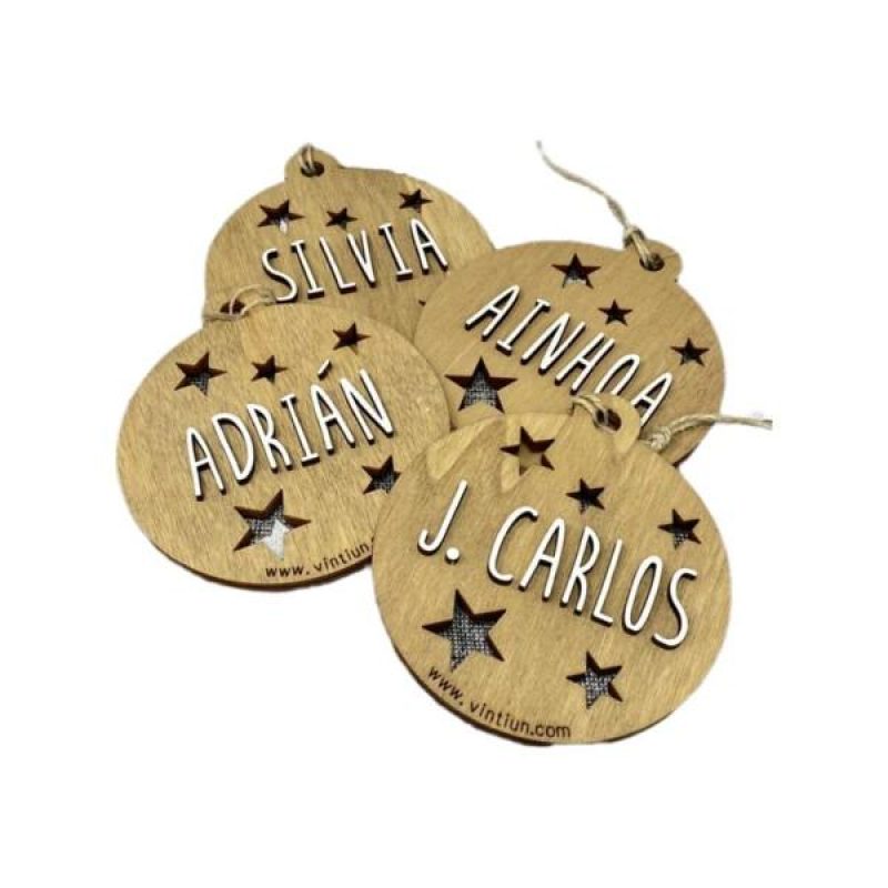 Bola Madera Marron con RELIEVE Personalizada
