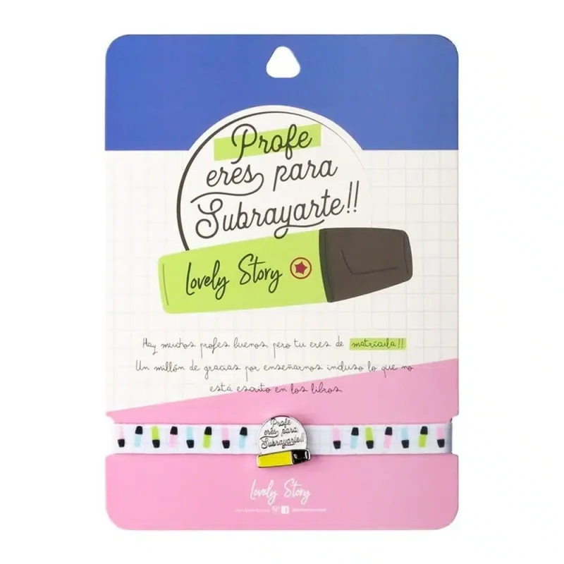 Pulsera con Charm Profe eres para subrayarte Lovely Story